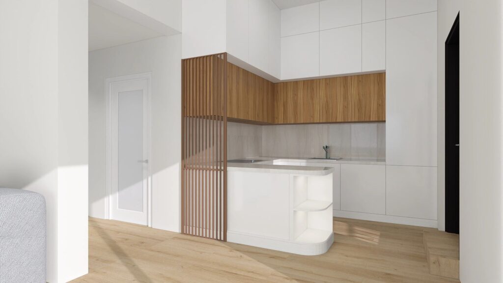 Family Kitchen - 3d visualisation - light version of a kitchen